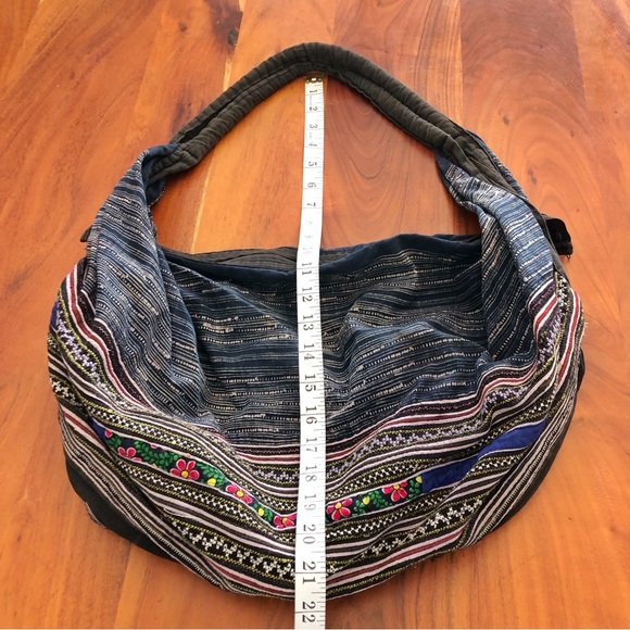 Vintage Multicolored Boho Hippie Festival Baggy Slouchy Roomy Shoulder Bag - Picture 9 of 13